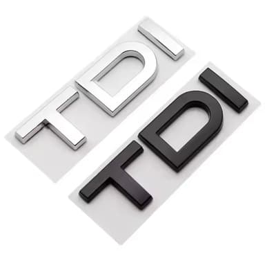 Метален Стикер TDI в Черен Пиано Лак и Сив цвят