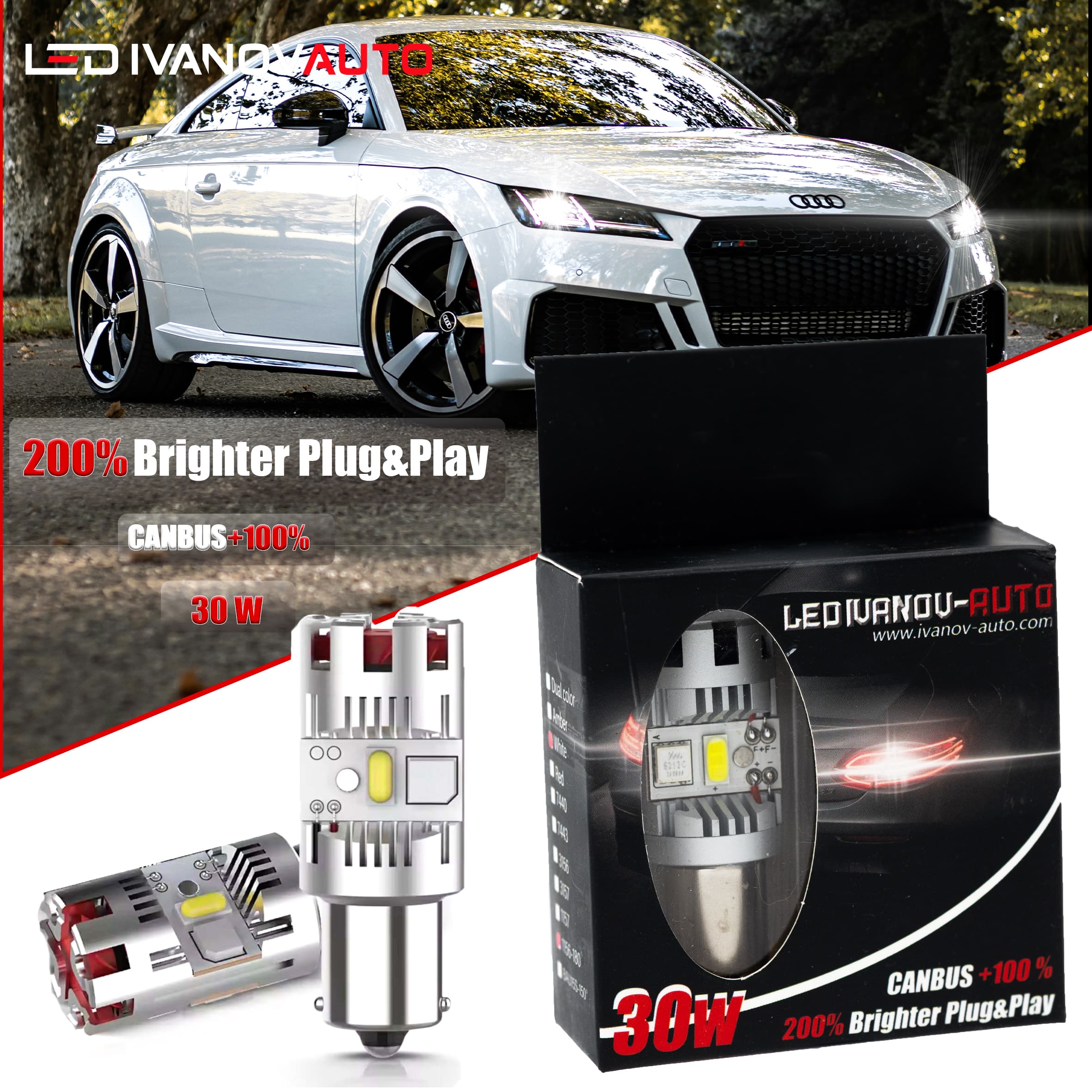 LED Крушки За Дневни Светлини P21W 1156 CANBUS 100%