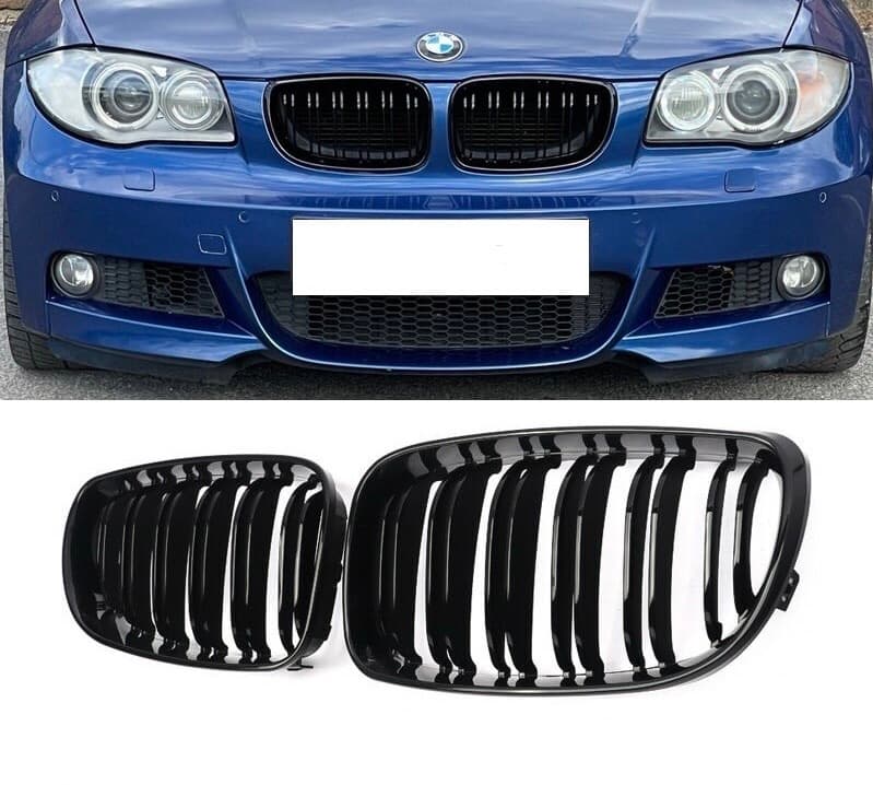 Двойни Бъбреци Черен Гланц За:BMW E81;E82;E87;E88 Facelift