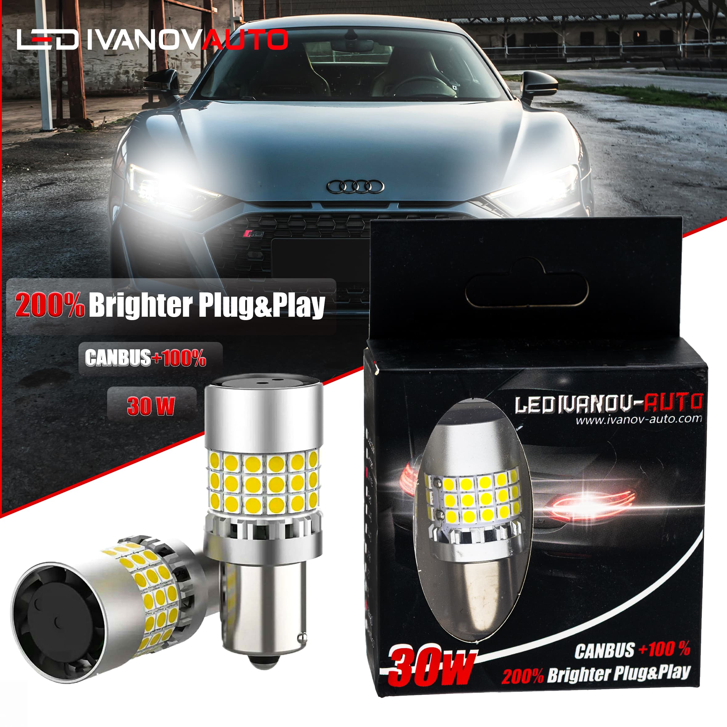 Комплект LED Крушки P21W / 1156 / 1157 / T20 7443