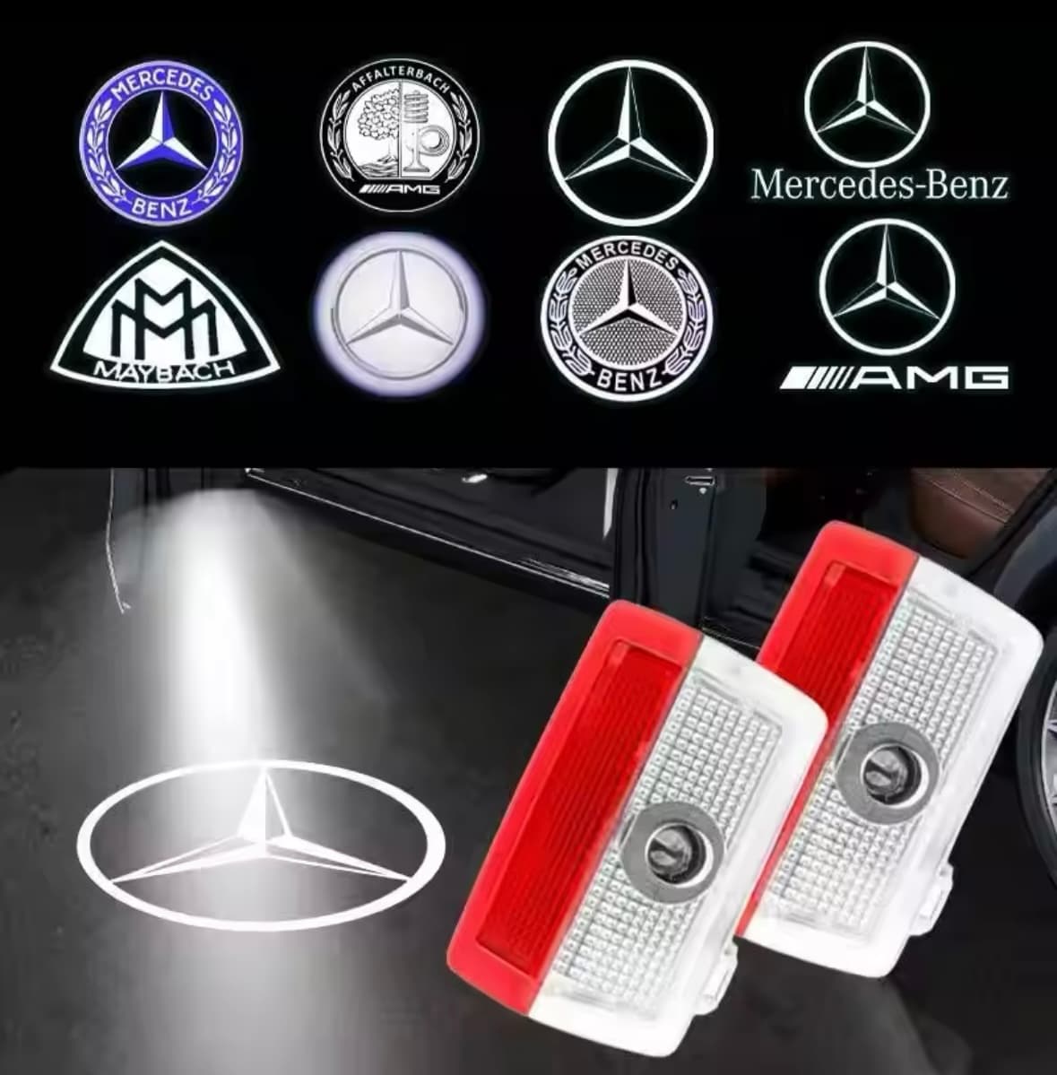 LED Лого Проектор Плафон За:Mercedes W212;W213;W166;W176;W205;W246;GL;GLE;GLA;GLC;GLS;ML;M Class