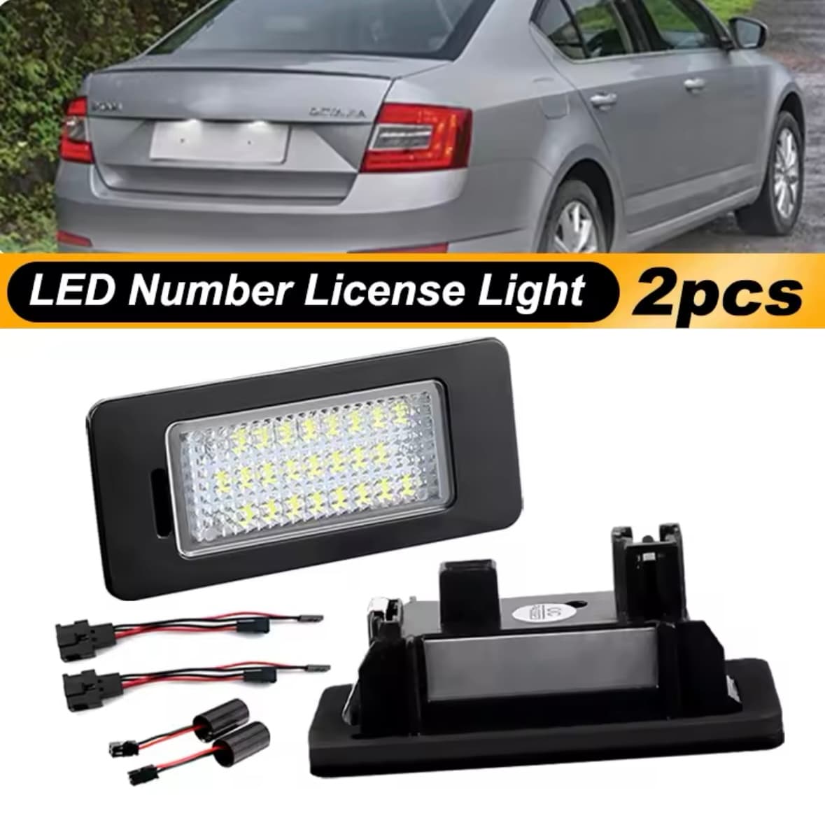 LED Плафони За Регистрационен Номер За:Audi A1;A3;A4;A6;A7;Q3;Q7;Seat Alhambra;Ateca;Ibiza;Skoda Fabia;Octavia;Rapid;Superb;Yeti;Volkswagen Golf;Jetta;Passat;Polo;Sharan;Touareg;Touran