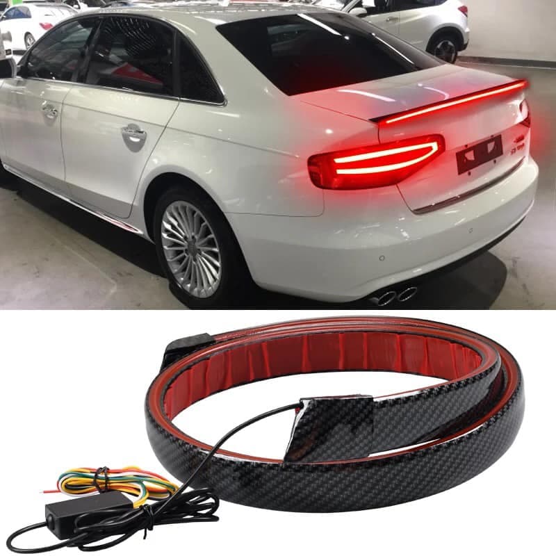 DRL Светещ LED Лип Спойлер За Багажник С Карбоново Покритие